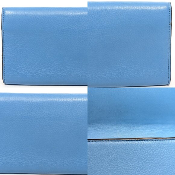 TORY BURCH Serif Blue Leather Clutch Large - Picture 12 of 16